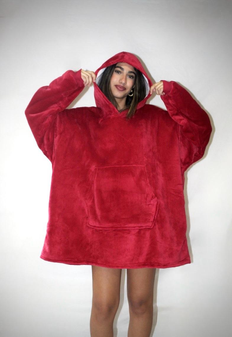 Cozie red wine blanket hoodie