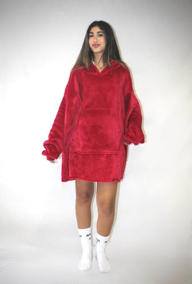 Cozie red wine blanket hoodie